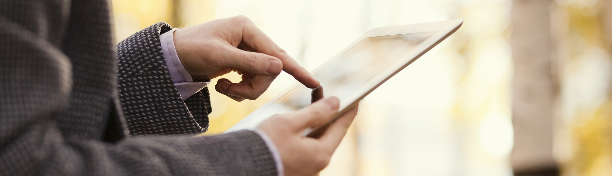 A manager using a tablet.